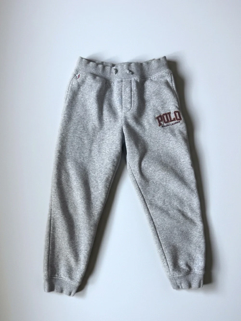 Ralph Lauren Polo | Cotton Grey Logo Fleece Joggers | Size 7